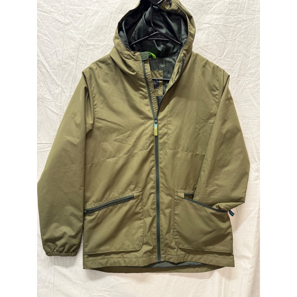Champion Boys Olive Green Lightweight Hooded Rain Jacket Coat Size L (12-14)